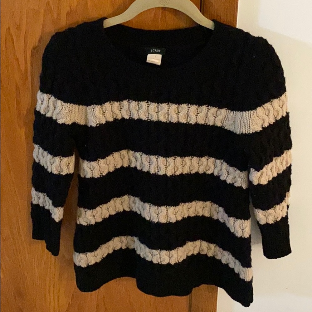 Jcrew knit black and camel sweater